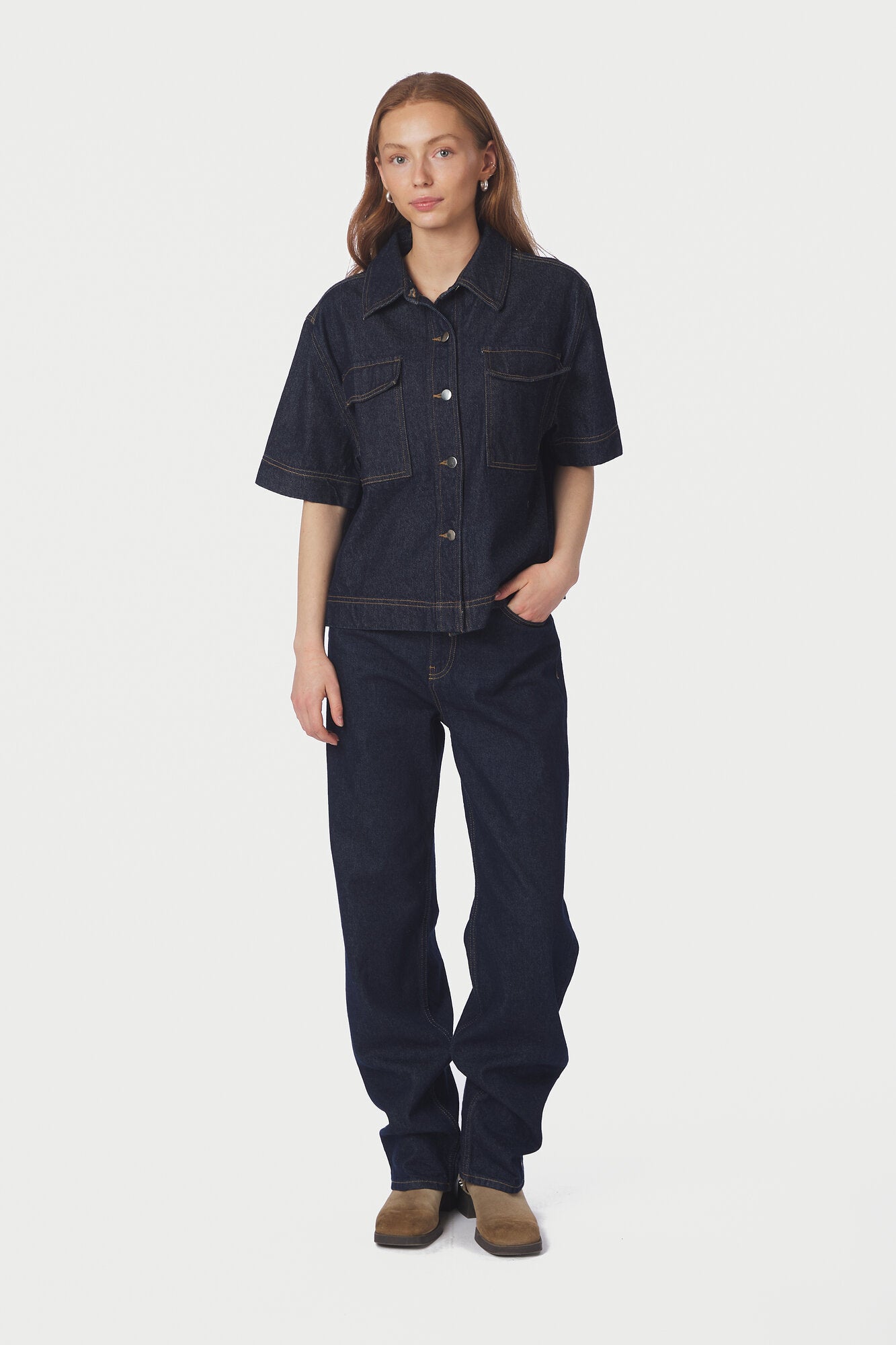 Tiki denimskjorte - mørkeblå